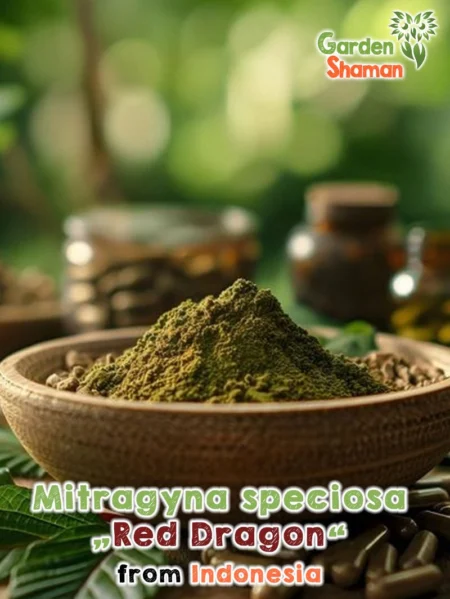 GardenShaman.eu - Kratom Red Dragon Mitragyna speciosa ground powder