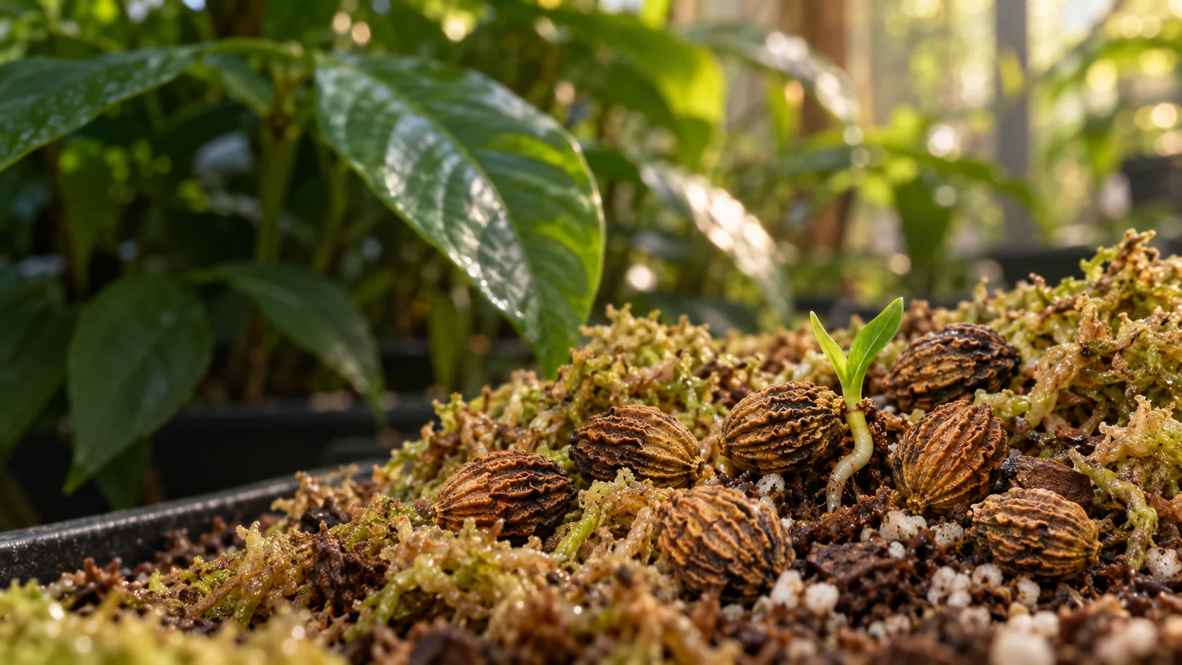 Tabernanthe iboga anbauen – Iboga-Samen, Keimling und Jungpflanzen