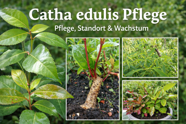 Planta de khat (Catha edulis) de hojas verdes y tallo rojo - cuidados, ubicación y crecimiento