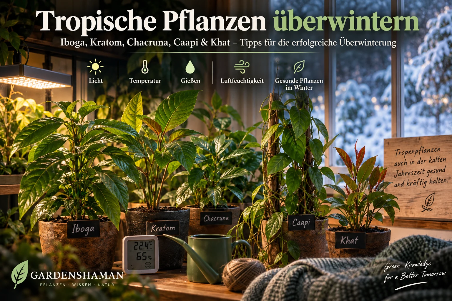 Tropische Pflanzen überwintern – Iboga, Kratom, Chacruna, Caapi und Khat